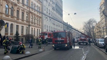 В Киеве в здание Минкульта пожар, идет эвакуация людей