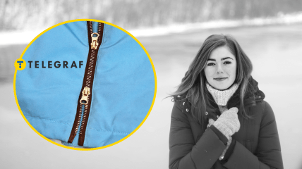 Молния с двумя собачками, девушка, зима