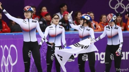 Кореянки выиграли эстафету на 3000 метров в шорт-треке на Олимпиаде