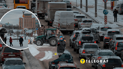 Киев после снегопада 16 февраля