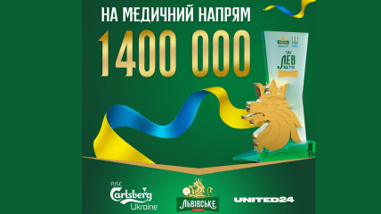 Миллионы украинцев – одна команда: 1 млн 400 тыс на благотворительность от "Львовского"