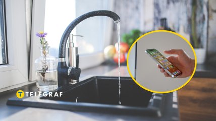 Вода течет из крана