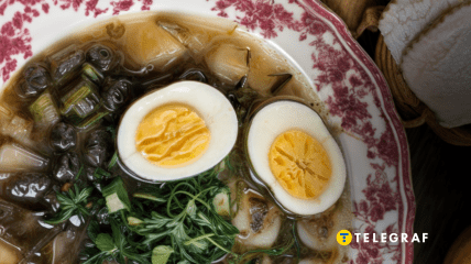 Апетитний борщ з великою кількістю зелені