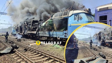 Пассажирский поезд получил повреждения