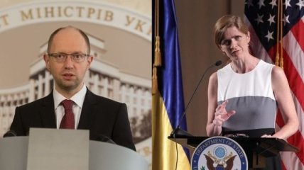 Яценюк и Пауэр обсудили ситуацию на Донбассе