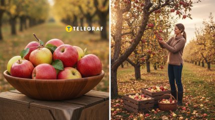 Сбор урожая яблок обычно происходит в октябре