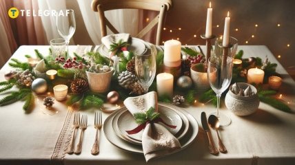 Неотъемлемой частью праздничного стола является скатерть (изображение создано с помощью ИИ)