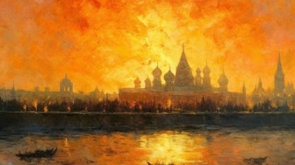 Пожар в Москве в представлении искусственного интеллекта