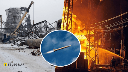 ТЕЦ після атаки, ракета, пожежа