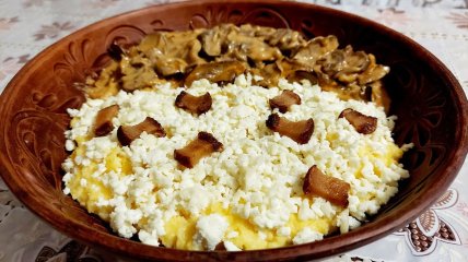 Банош с белыми грибами (видео)