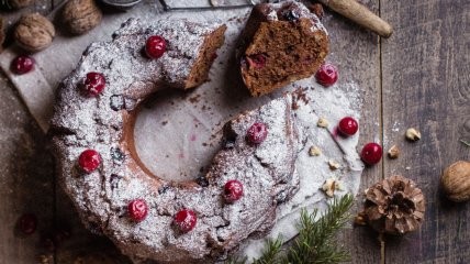 Рождественский пряный шоколадный кекс