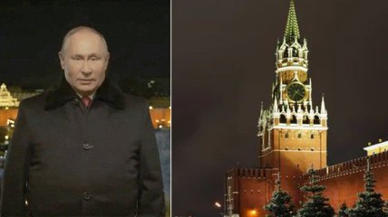 Владимир Путин во время новогоднего обращения к россиянам