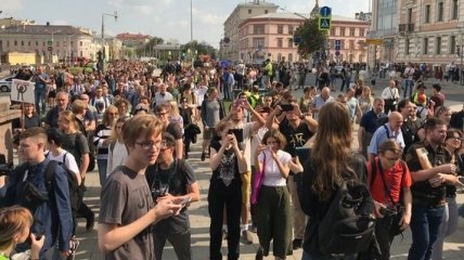 Москвичи опять вышли на акции протеста (Видео)