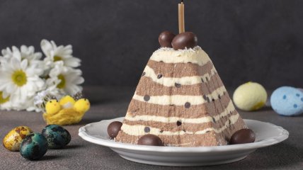 Творожная паска с шоколадом