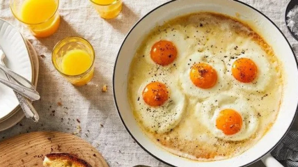 Очень интересный рецепт жареных яиц