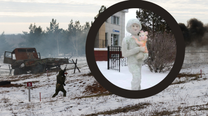 В Кемерово женщина слепила из снега фигуру солдата и оказалась не столь далекой от правды: в Украине им действительно холодно