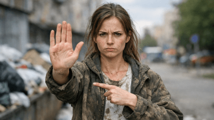 Дівчина у брудному одязі