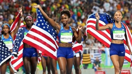 Женская сборная США выиграла эстафету 4х100 м на Олимпиаде в Рио
