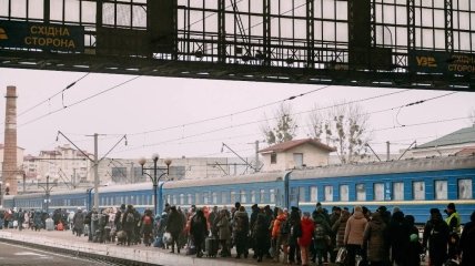 Эвакуационный поезд во Львове