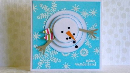 Новогодняя открытка со снеговиком своими руками: пошаговая инструкция