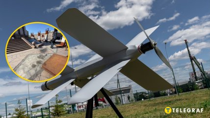 Російський безпілотник, уламки БПЛА на Майдані