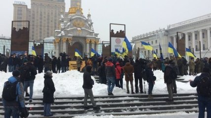 В Киеве проходит акция в поддержку заключенного в Италии Маркива