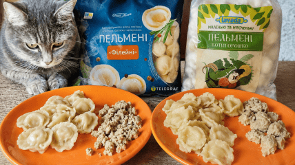 Пельмени за 75–83 грн: где больше мяса и что выбрали коты?