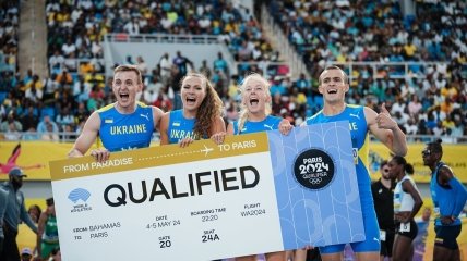 Українська команда у змішаній естафеті 4х400 метрів