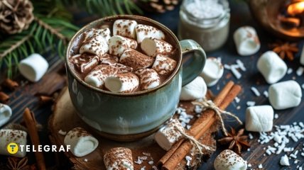 Гарячий шоколад особливо смакує взимку (зображення створено за допомогою ШІ)
