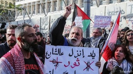 Мирный план Трампа: ливанцы и палестинцы устроили акцию протеста (Фото)