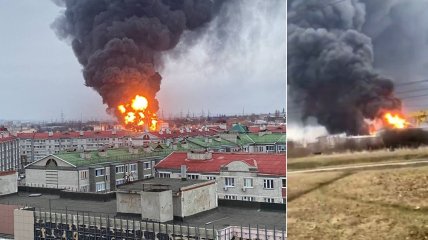 В Белгороде пожар на нефтебазе