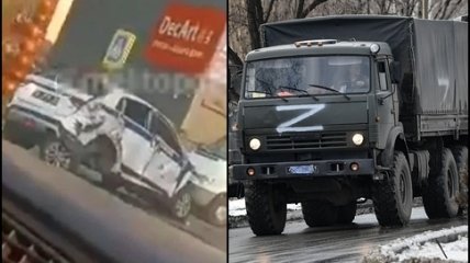 Військовий Урал рф протаранив авто і втік