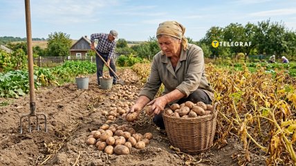 Конец лета - время копать картошку