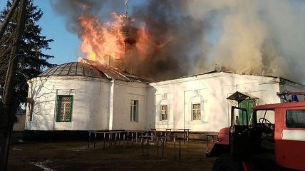 В Черниговской области горел храм периода Гетманщины 