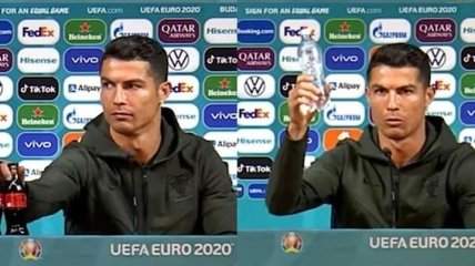 Роналду удивил своей реакцией на "Кока-Колу" перед матчем Евро-2020 (видео)