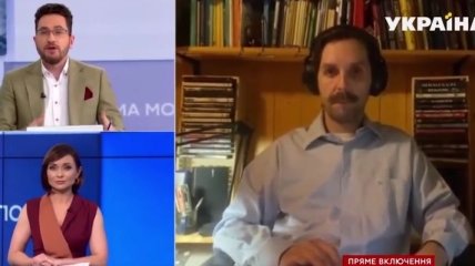 Конфуз в прямом эфире: российский журналист "засветил" голую женщину на украинском телеканале (видео)