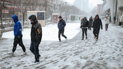 В Китае сильные снегопады: объявлен оранжевый уровень опасности
