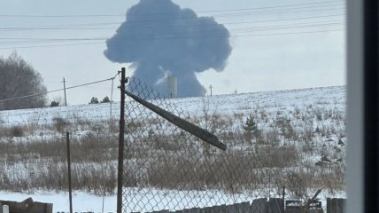 Взрыв от падения самолета Ил-76