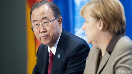 Генсек ООН обсудил с Меркель Минские соглашения