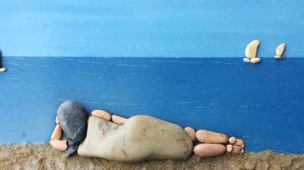 Удивительно реалистичные картины из морских камней (Фото)