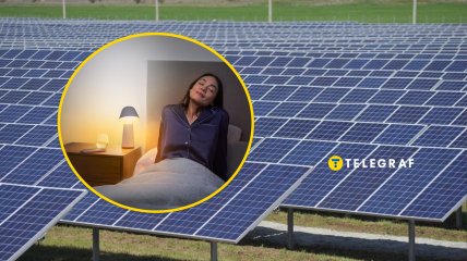 Сонячна батарея, жінка, світло