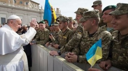 Папа Франциск благословил украинских воинов