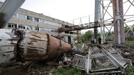 Харьковская телевышка после удара