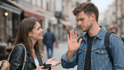 Парень отказывает девушке в знакомстве