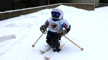 Ученые научили робота стоять на лыжах (Видео)