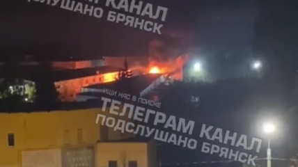 Пожар в Брянске после взрыва 12.10.2023