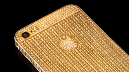 Золотой iPhone 5s, усыпанный кристаллами Swarovski (Фото)