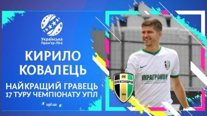 Футболист Александрии стал лучшим игроком 17-го тура УПЛ