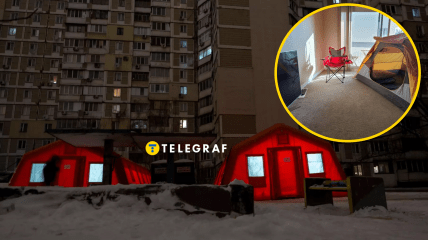 Палатка поможет согреться в доме