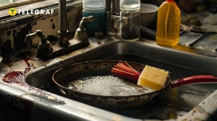 Очистити жир з посуду легко  (зображення створено за допомогою ШІ)